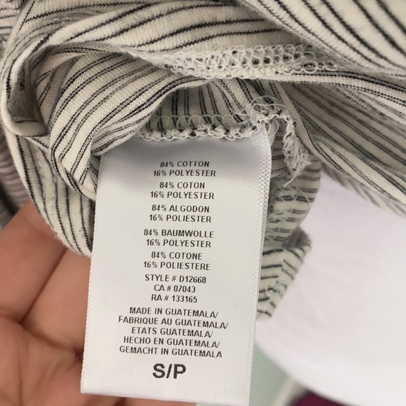 eri + ali anthro Stripe cream black puff sleeve top - Picture 5 of 5